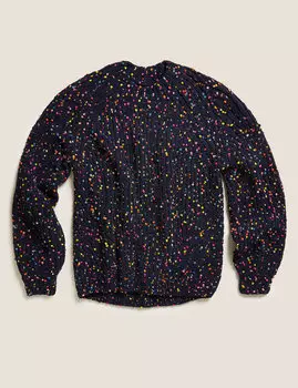 Фактурный джемпер с круглым вырезом