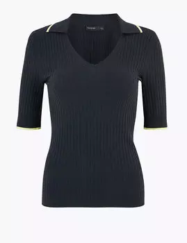 Фактурный топ с V-образным вырезом