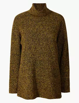 Фактурный женский джемпер с высокой горловиной