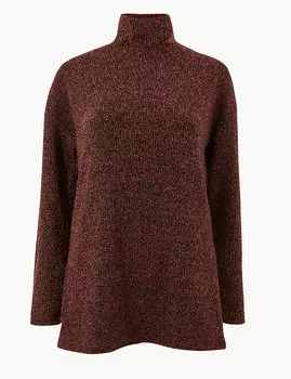 Фактурный женский джемпер с высокой горловиной