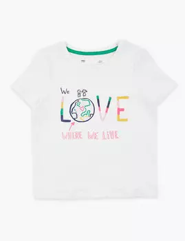 Футболка хлопковая с надписью "World Love"