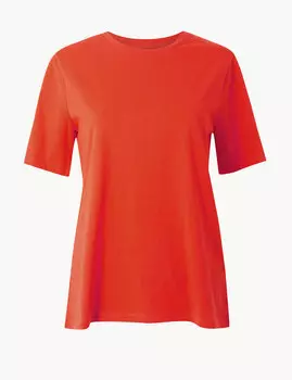 Футболка из 100%-го чистого хлопка прямого кроя