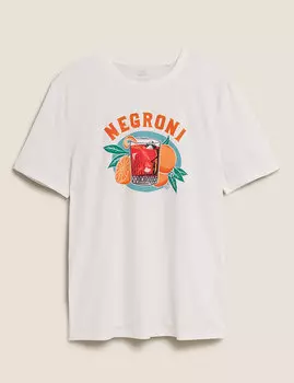 Футболка из чистого хлопка с принтом