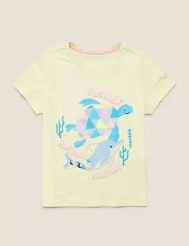 Футболка из органического хлопка с принтом дельфин