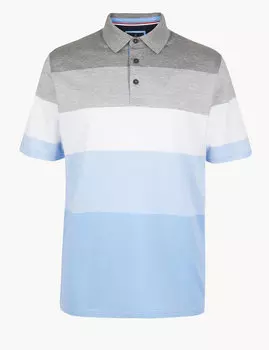 Футболка-поло колор блок