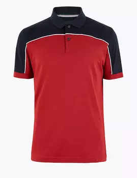 Футболка-поло колор-блок из хлопка Supima®