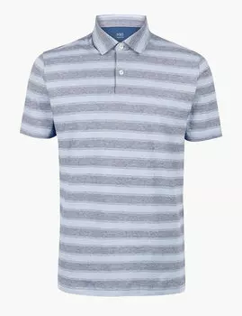 Футболка-поло в полоску из 100%-го хлопка Cool Comfort™