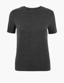 Футболка прямого кроя с круглым вырезом