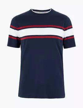 Футболка с цветными полосами из хлопка Supima®