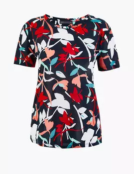 Футболка с крупным цветочным принтом