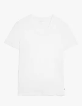 Футболка с V-образным вырезом из хлопка премиум-класса