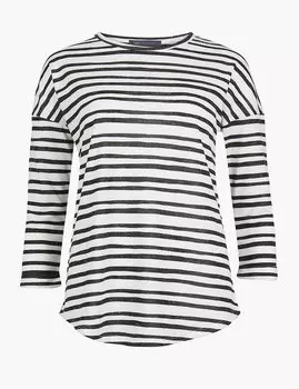 Футболка в полоску с рукавом 3/4