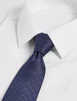 Галстук в горох из 100% шёлка