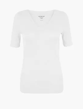 Хлопковая футболка классического кроя