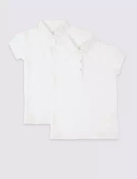 Хлопковая футболка-поло для девочки (2 шт)