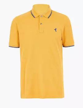 Хлопковая футболка-поло с мотивом колибри