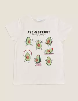 Хлопковая футболка с отделкой блестящими пайетками