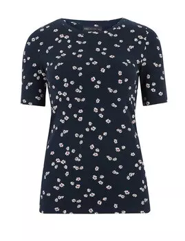 Хлопковая футболка стандартного кроя в цветочек