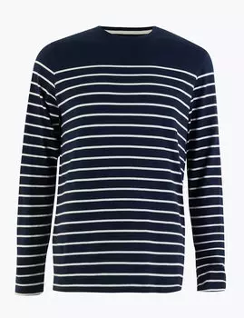 Хлопковая футболка в полоску