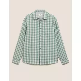 Хлопковая рубашка Overshirt в клетку, Marks&amp;Spencer