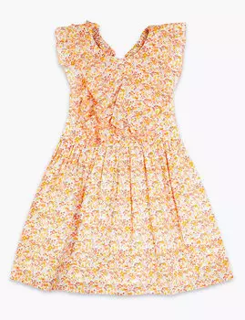 Хлопковое платье в мелкий цветочек