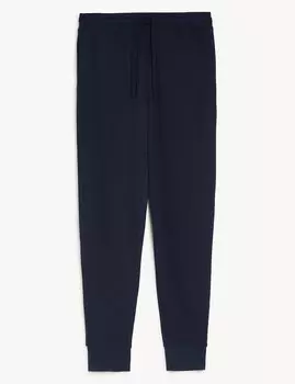 Хлопковые брюки вафельной текстуры для дома