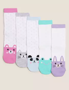 Хлопковые носки с изображением животных (5 пар)