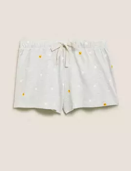 Хлопковые пижамные шорты в горошек