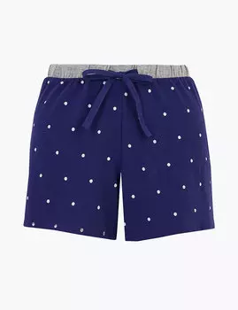 Хлопковые пижамные шорты в горошек