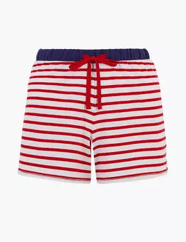 Хлопковые пижамные шорты в полоску