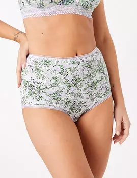 Хлопковые закрытые брифы с цветочным узором (5 шт.)