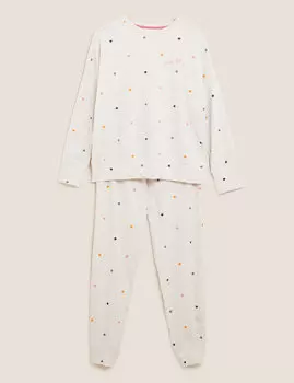 Хлопковый пижамный комплект с звездным принтом