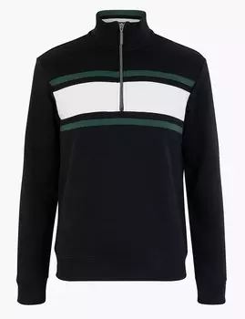 Хлопковый свитшот с короткой молнией