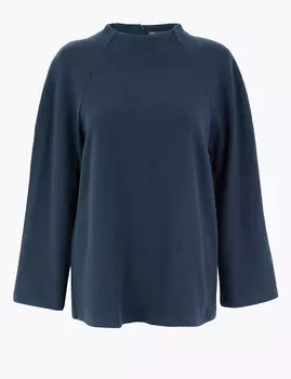 Хлопковый топ с рукавом 3/4