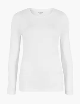 Хлопковый топ обычного кроя с длинными рукавами