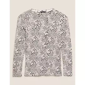 Хлопковый топ обычного кроя с звездами, Marks&amp;Spencer