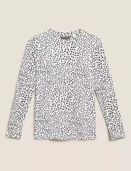 Хлопковый топ прямого кроя с животным принтом