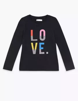 Хлопковый топ с надписью "LOVE"