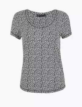 Хлопковый топ со сплошным принтом