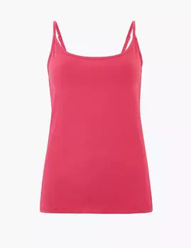 Хлопковый топ в полоску по фигуре на регулируемых бретелях