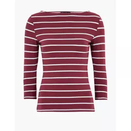 Хлопковый топ в полоску с длинным рукавом, Marks&amp;Spencer