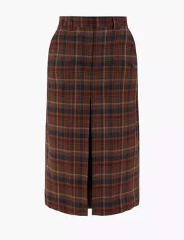 Юбка А-силуэта длиной миди из шерстяной смеси