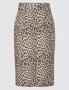 Юбка-карандаш с анималистичным принтом