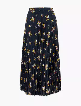 Юбка-миди плиссированная с цветочным принтом
