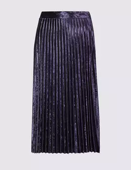 Юбка в складку бархатная