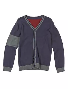 Кардиган из чистого хлопка с V-вырезом для мальчика 5-14 лет