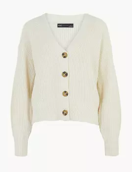 Кардиган с добавлением шерсти с большими пуговицами