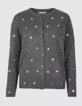 Кардиган с круглым вырезом