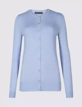 Кардиган с ребристой отделкой на пуговицах