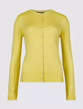 Кардиган с ребристой отделкой на пуговицах